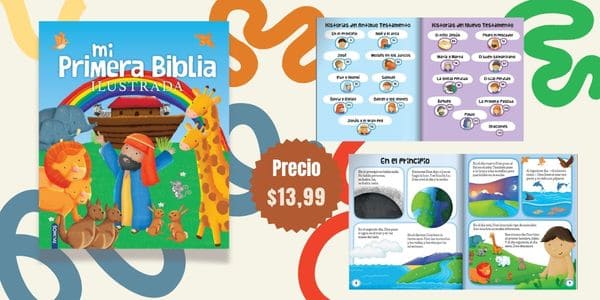 Haz que los primeros encuentros de tus hijos con la Palabra de Dios sean visuales, significativos y divertidos con Mi Primera Biblia Ilustrada. 