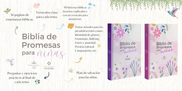 ¡Ayuda a las niñas a construir una base sólida en su fe con la Biblia de Promesas para niñas!