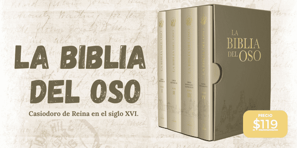 El presente estuche reúne los cuatro libros de La Biblia del Oso, la traducción de las Sagradas Escrituras realizada por el humanista Casiodoro de Reina en el siglo XVI.