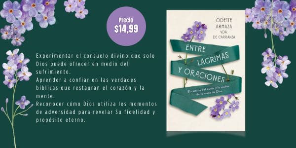 ¿Cómo enfrentarte a la pérdida de la persona que amas? ¿Cómo hallar fuerzas cuando la vida parece romperse en mil pedazos? En Entre lágrimas y oraciones, la autora comparte su experiencia de fe y esperanza en medio de uno de los momentos más difíciles de su vida: la batalla contra el cáncer de su esposo y su partida.