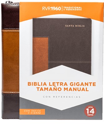 RVR60 Biblia Letra Gigante Tamaño Manual con Cierre e Índice