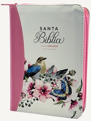 RVR60 Biblia Primaveral Tamaño Portátil Letra Grande con Cierre (Imitación Piel) [Biblia]
