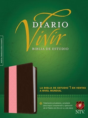 B NTV DIARIO VIVIR ESTUDIO PIEL ROSA/CAFE INDICE (Piel) [Biblia de Estudio]