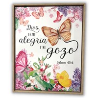 Cuadro Canvas 3D Mariposa - Dios es mi Alegría (Lienzo) [Miscelánea]