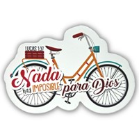 Placa de Madera en Forma de Bicicleta - Nada es Imposible (Madera) [Miscelánea]