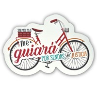 Placa de Madera en Forma de Bicicleta - Me Guiará por Sendas de Justicia (Madera) [Miscelánea]
