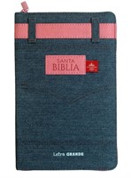 RVR60 Biblia Jean Tamaño Manual Letra Grande con Cierre (Tela) [Biblia]