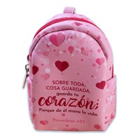 Llavero Mochila / Monedero Corazón (Tela)