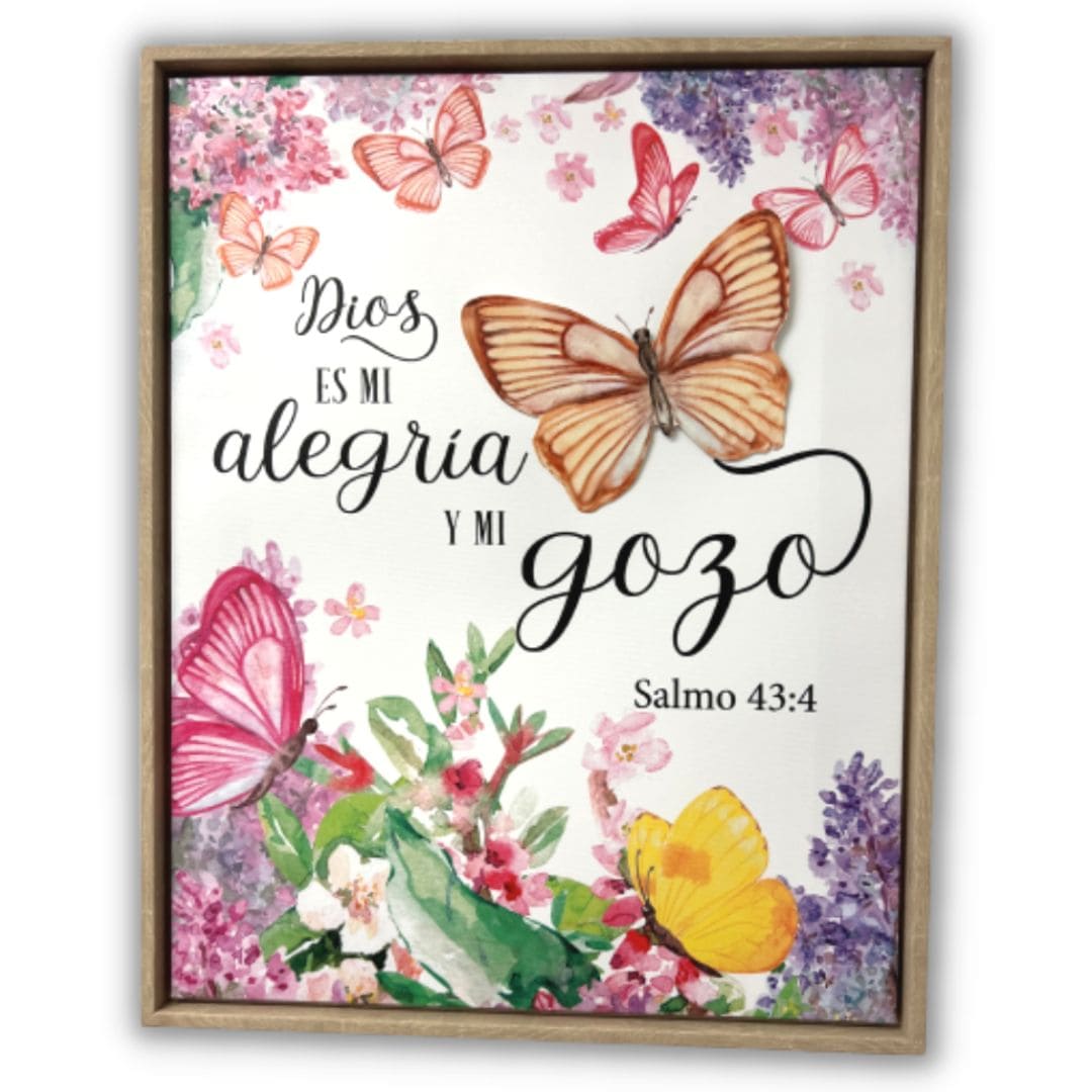 Cuadro Canvas 3D Mariposa - Dios es mi Alegría