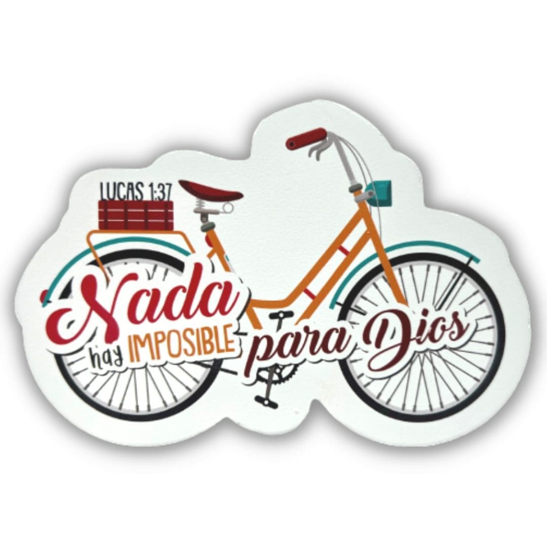 Placa de Madera en Forma de Bicicleta - Nada es Imposible