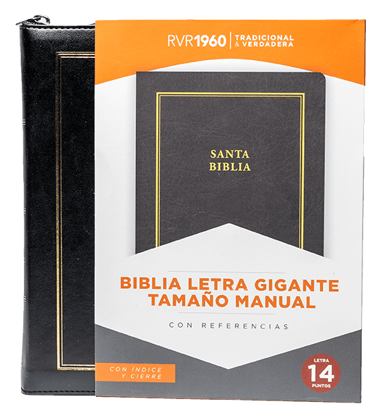 RVR60 Biblia Letra Gigante Tamaño Manual con Cierre e Índice