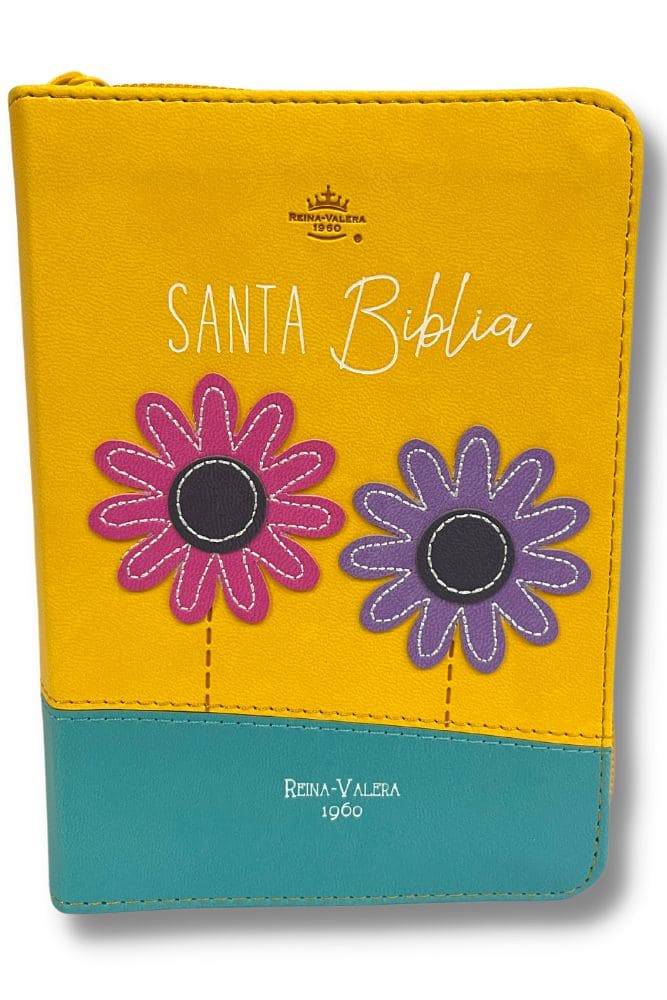 RVR60 Biblia Bitono Flores Tamaño Bolsillo con Cierre