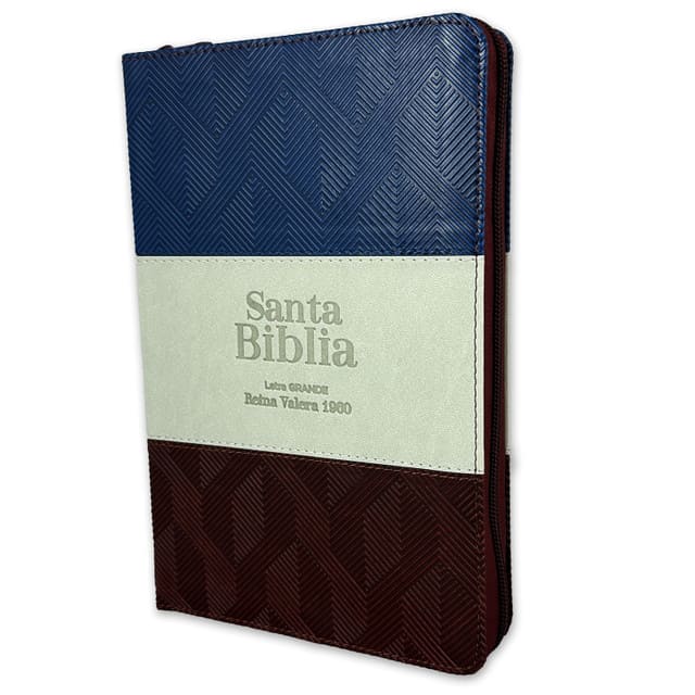 RVR60 Biblia Tricolor Tamaño Manual Letra Grande con Cierre e Índice